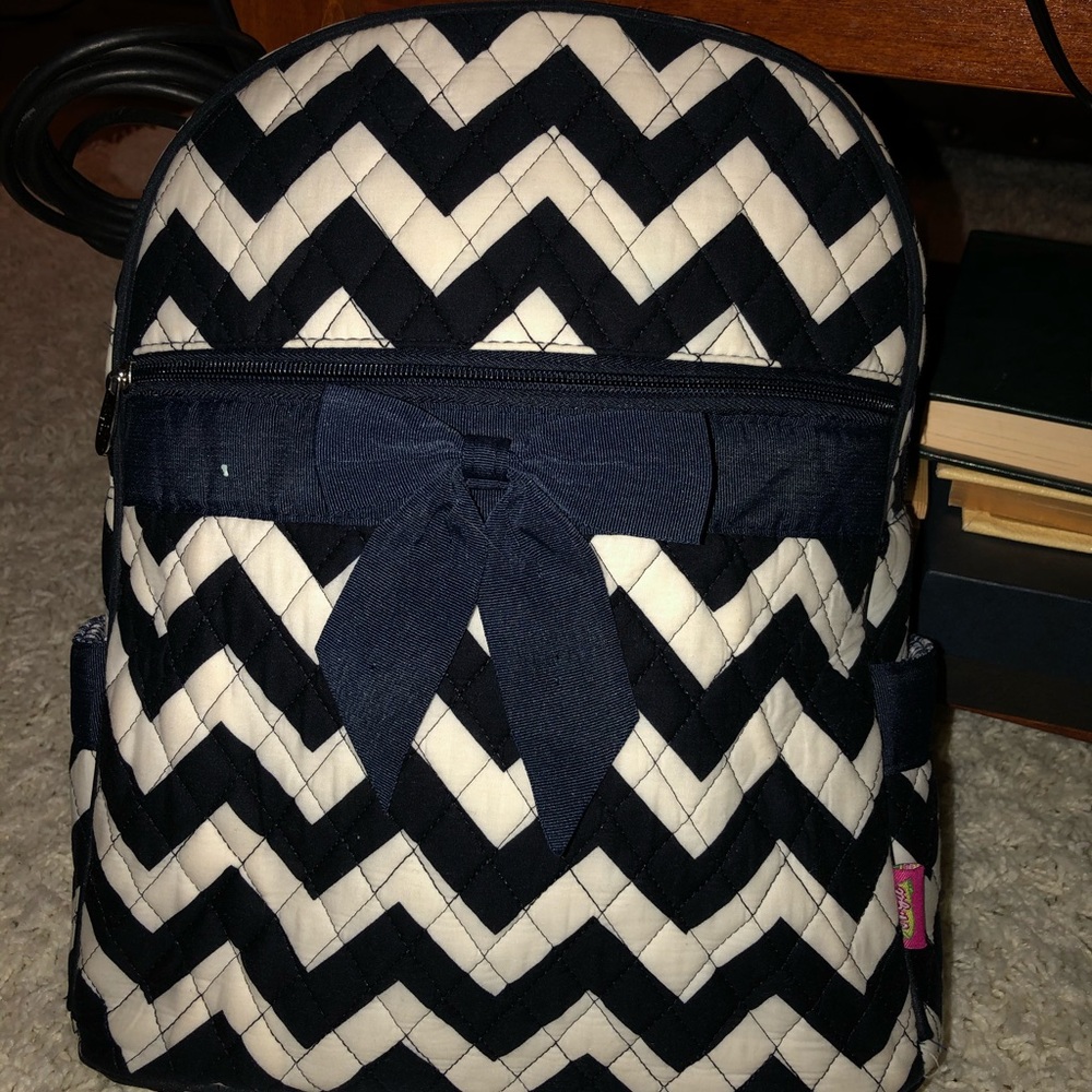 Navy & White Chevron backpack